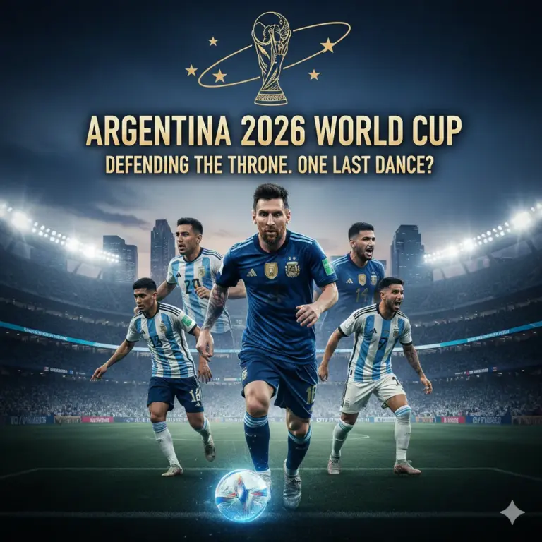 Argentina 2026 World Cup: The Ultimate Guide to the Champions’ Defending Throne 4 Argentina 2026 World Cup banner featuring Lionel Messi and teammates in front of a stadium, with the text "Defending the Throne.