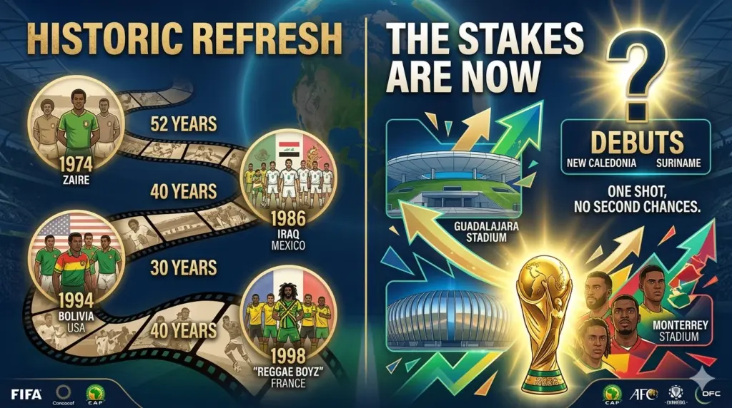 2026 World Cup Inter-Confederation Playoffs bracket showing Pathway 1 in Guadalajara and Pathway 2 in Monterrey with DR Congo and Iraq seeded